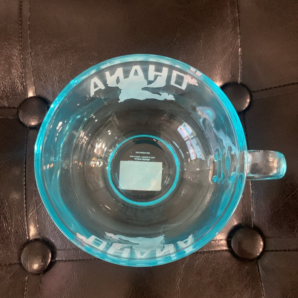 New Disney's Stitch Ohana Blue Clear Glass Tea Cup Coffee Mug Lilo & Stitch - Picture 7 of 8